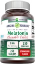 Amazing Formulas Melatonin Chewable Supplement | 5 Mg Per Serving | 250 Tablets | Non-GMO | Gluten-Free | Made in USA (Strawberry Flavor)