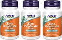 NOW Zinc Picolinate 50mg, 60 Capsules (Pack of 3)