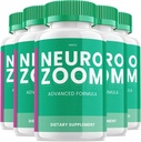 (5 Pack) Neuro Zoom Brain Boost Supplement, Neuro Zoom Advanced Memory Support Formula, Neuro Zoom Pills Nootropic, NeuroZoom Reviews (300 Capsules)