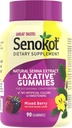 Senokot Dietary Supplement Laxative Gummies, Natural Senna Extract, Gentle, Overnight Relief from Occasional Constipation, Mixed Berry Flavor, 90 Count