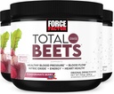 Force Factor Total Beets Drink Mix Superfood Powder with Nitrates to Support Circulation, Nitric Oxide, Energy, Endurance, and Stamina, Cardiovascular Heart Health Supplement, 90 Servings, 3-Pack
