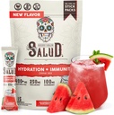 Salud 2-in-1 Hydration and Immunity Electrolytes Powder, Watermelon Margarita - 15 Servings, Agua Fresca Drink Mix, Elderberry, Dairy & Soy Free, Non-GMO, Gluten Free, Vegan, Low Calorie, 1G Sugar