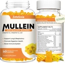 Mullein Gummies for Clear Lungs, 10 in 1 Mullein Leaf Extract for Lungs, Mullein Quercetin Gummies for Lung Cleanse, Respiratory, Immunity, Mango Flavor, 120 Count