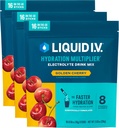 Liquid I.V.® Hydration Multiplier - Golden Cherry | Electrolyte Powder Drink Mix | 3 Pack (48 Servings)