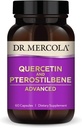 Dr. Mercola Quercetin & Pterostilbene Advanced - Supports Respiratory & Immune Health - 500 mg Quercetin - High-Bioavailability Formula - Non-GMO, Gluten-Free & Soy Free - 60 Capsules (30 Servings)