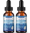 2 Pack Glucosamine Chondroitin MSM Liquid Drops - Extra Strength Joint Support Supplement for Adults with Quercetin Boswelia, Bromelain, Hyaluronic Acid, Antioxidant Immune Support (4 Fl oz)