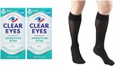 Clear Eyes Sensitive Eye Drops 2 Pack & Truform Sheer Compression Stockings Women's Knee High 20 Denier Black Medium