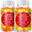 BionerLab Magnesium Glycinate Chewable Gummies (600mg) for Kids & Adults Women Men - Vegan Complex with Calcium Potassium Vitamin D B6 L-Theanine - Sugar & Gluten Free - Orange Flavor