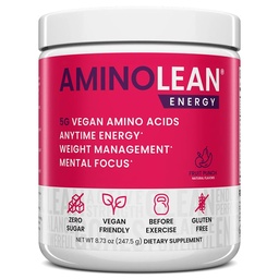 RSP NUTRITION AminoLean Pre Workout Powder, Amino Energy & Weight Management with Vegan BCAA Amino Acids, Natural Caffeine, Preworkout Boost for Men & Women, 30 Serv