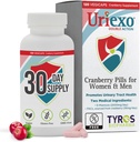 Uriexo Double Action Capsules, Cranberry Pill for Women and Men Supplement, Urinary Tract Cleanse and Protect Supports Wellness & Confidence - 30 Days Supply
