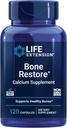 Life Extension Bone Restore Calcium Supplement, Vitamin D3, Magnesium, Boron, zinc, Manganese, Silicon, Helps Maintain Healthy Bone Density, Gluten-Free, Non-GMO, 120 Capsules