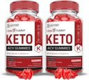 Justified Laboratories (2 Pack Trim Tummy Keto ACV Apple Cider Vinegar Formulated with Pomegranate Beet Juice Powder B12 Vegan Non GMO 120 Gummies