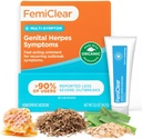 FemiClear for Genital Herpes Symptoms & Cold Sores, Multi-Symptom - Effective Intimate Relief - Made with All-Natural and Organic Ingredients - 0.5 Ounce Tube