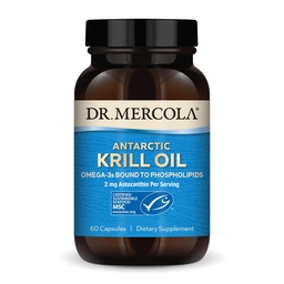 Dr. Mercola Antarctic Krill Oil - 1,000 mg - Omega-3 Supplement with EPA & DHA - Supports Brain, Heart, Joint & Immune Health - GMO-Free, Gluten-Free & Soy-Free - 60 Capsules (30 Servings)