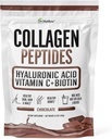 Chocolate Collagen Powder. Collagen with Hyaluronic Acid and Vitamin C. Chocolate Collagen Peptides Powder Chocolate. Collagen with Vitamin C & Biotin for Hair, Skin, Nails, Joint. Keto, Type 1 and 3.