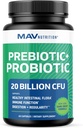 Prebiotics and Probiotics for Women & Men | Pre and Probiotics for Gut Health & Bloating Relief | Synbiotic with 20 Billion CFU Lactobacillus & Bifidobacterium | Shelf-Stable | Vegetarian | 60 Ct.