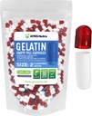 XPRS Nutra Size 2 Empty Capsules - 500 Count Empty Gelatin Capsules - Pills DIY Capsule Filling - Pure Bovine Pill Gel Caps for Do-It-Yourself Supplements (Clear Red/White)