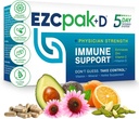 EZC Pak 5-Day Immune System Booster with Echinacea, Vitamin C, Zinc & Vitamin D - Tapered Immune Support Supplement for Adults - Supports Immunity, Easy Travel-Size Supplement Pack