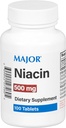 Major Niacin 500mg - Dietary Supplement - 100 Tablets