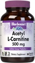 Bluebonnet Nutrition Acetyl L-Carnitine, Transports Fatty Acids, Boosts Cellular Energy, Soy & Gluten-Free, Kosher Certified, Vegan, 30 Vegetable Capsules, White, 500mg