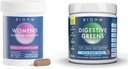BIOHM Women's Probiotics 30B CFU & Super Greens/Kids Berry Blast Bundle: Gut & Overall Health Support, 9 Strains, 30-Day Supply, Rich in Antioxidants