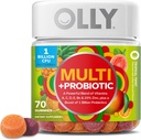 OLLY Multi + Probiotic Adult Multivitamin Gummy, 1 Billion CFUs, Digestive and Immune Support Chewable Supplement, Tropical Twist, 35 Day Supply - 70 Count