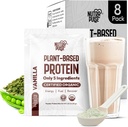 Organic Vegan Protein Powder Sample Pack - Plant-Based Protein, Gluten-Free, Non GMO, 20g Protein Per Serving, Great for Smoothies & Shakes (Vanilla, Pack of 8)