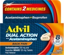 Advil Dual Action Back Pain Caplets Delivers 250mg Ibuprofen and 500mg Acetaminophen Per Dose for 8 Hours of Back Pain Relief - 72 Count