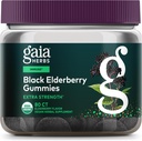 Gaia Herbs Black Elderberry (Sambucus Nigra) Extra Strength Gummies - Delicious Immune Support Supplement - Made with Certified Organic Black Elderberries for Immune System Support - 80 Gummies