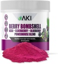 AKI Berry Bombshell - Acai, Elderberry & Blueberry Blend (5.3oz/150g) - Brings Together The Ideal Berries to Create a Nutritional, Flavorful and Convenient Superfood - Vegan Friendly & Gluten Free