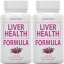 (2 Pack) Liver Health Formula, Cleanse, Detox, Flush, Repair Fatty Liver Support, with Artichoke, Milk Thistle, Dandelion, Beet, Berberine, Pure Natural Superstar Research, Vegan Capsules Supplement