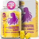 Myo-Inositol & D-Chiro Inositol,Inositol Gummies with Vitamin D3, Magnesium Glycinate, Omega-3, Folate & Zinc, Inositol Supplement Menstrual Cycle for Women-40:1 Ratio-30 Day Supply