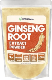 XPRS Nutra Ginseng Root Extract Powder - Ginseng Powder Supports Cognitive Function, Physical Performance, and Immune System - Vegan Friendly Panax Ginseng in Powder Form (16 Ounce)