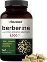 Berberine Supplement 1500mg with 1000mg Ceylon Cinnamon & 300mg Turmeric, 240 Veggie Capsules | 97% Pure Berberine HCL | Supports Balanced Sugar Levels & Heart Health | Vegan, Non-GMO