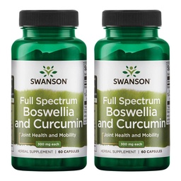 Swanson Full Spectrum Boswellia & Curcumin Natural Formula - (60 Capsules) (2 Pack)
