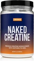 NAKED Pure Micronized Orange Creatine Monohydrate - 36 Servings - 500 Grams, 1.1Lb Bulk, Vegan, Non-GMO, Gluten Free, Soy Free. Aid Strength Gains, No Additives