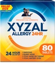 Xyzal 24 Hour Allergy Relief Medicine, Original Prescription Strength Antihistamine, Levocetirizine Dihydrochloride Tablets, 5 mg, 80 Count