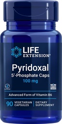 Life Extension Pyridoxal 5-Phosphate Caps 100 mg P5P, 90 Veg Capsules - Advanced Vitamin B6 Supplement