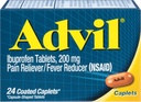 Advil Coated Caplets Pain Reliever and Fever Reducer Ibuprofen 200mg, 24 Count