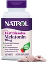 Natrol Fast Dissolve Melatonin 10mg Tablets - Strawberry Flavor, 100 Count, Sleep Support Melatonin Tablets for Adults, 100-Day Supply