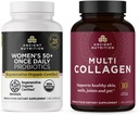 Ancient Nutrition Regenerative Organic Certified Women's 50+ Probiotics Capsules, 30 Count + Multi Collagen Capsules, 90 Count Servings