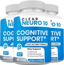 Clear Neuro 10, Improves Focus & Concentration, Promoting Normal Memory Function & Brain Health, Prevents Memory Loss (3 Pack)
