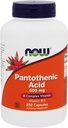 Now Foods Pantothenic Acid, 250 caps / 500 mg (Pack of 2)