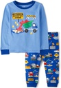 The Children's Place baby boys Button Long Sleeve Top and Pants Snug Fit 100% Cotton 2 Piece Pajama Set