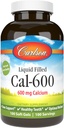 Carlson - Cal-600, 600 mg Calcium, Bone Support, Healthy Teeth & Optimal Wellness, 100 Softgels