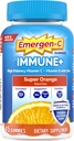 Emergen-C Immune+ Triple Action Immune Support Gummies, BetaVia (R), 1000mg Vitamin C, B Vitamins, Vitamin D and Antioxidants, Super Orange - 45 Count