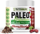 Paleo Perfection Cherry Chocolate Grass Fed Beef Collagen Protein Powder without Stevia - Paleo, Keto, SCD, AIP Protein Powder w/ Apple Fiber, Carrot, Broccoli - 1lb Protein Powder & Superfood Blend