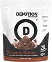 Devotion Nutrition Protein Powder Brownie Batter – 20g Whey Isolate & Casein Protein Blend – No Added Sugar, Low Carb, Gluten-Free, Keto-Friendly, 1g MCT, Kosher – 2lb Pouch
