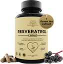 Resveratrol Supplement with Quercetin & Grape Seed – 850mg Herbal Blend, High Potency Polyphenols & Antioxidants for General Wellness, 60 Vegan Capsules
