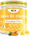 Vitamin B2 Gummies Riboflavin 400mg for Men Chewable B2 Vitamins for Adults with B Complex Turmeric Extract for Digestive Comfort,Nervous System Support, Vegan, Sugar-Free, Pineapple Flavor,60 Count